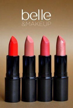 Cuarteto de labiales de Belle & Makeup