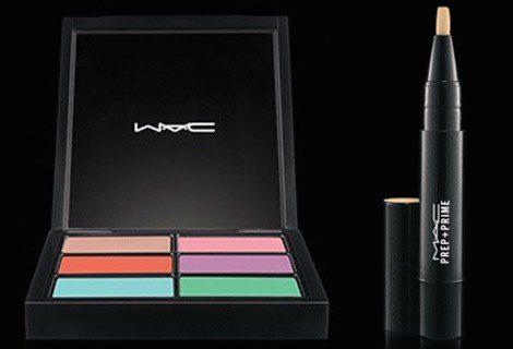 Paleta con seis colores labiales e iluminador en lápiz de la nueva colección de MAC junto a Mia Moretti
