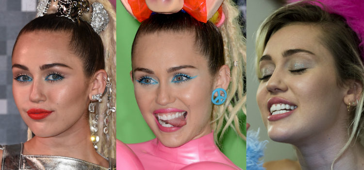 Miley Cyrus siempre tiende al azul a la hora de dar un toque de color en su mirada