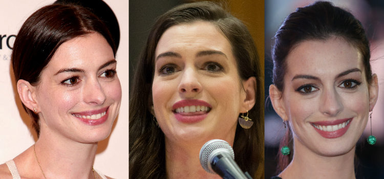Para conseguir un maquillaje natural Anne Hathaway apuesta por una base de cobertura baja