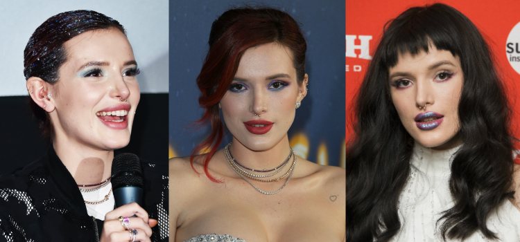 El azul y el rojo: los favoritos de Bella Thorne para maquillar su mirada