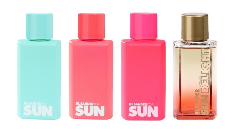 Perfumes 'Sun Pop Green Fusion', 'Sun Pop Coral Pop', 'Sun Pop Arty Pink' y </p><p>'Sun Delight' de Jil Sander