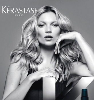 Kate Moss, una auténtica diva posando como imagen de Kérastase