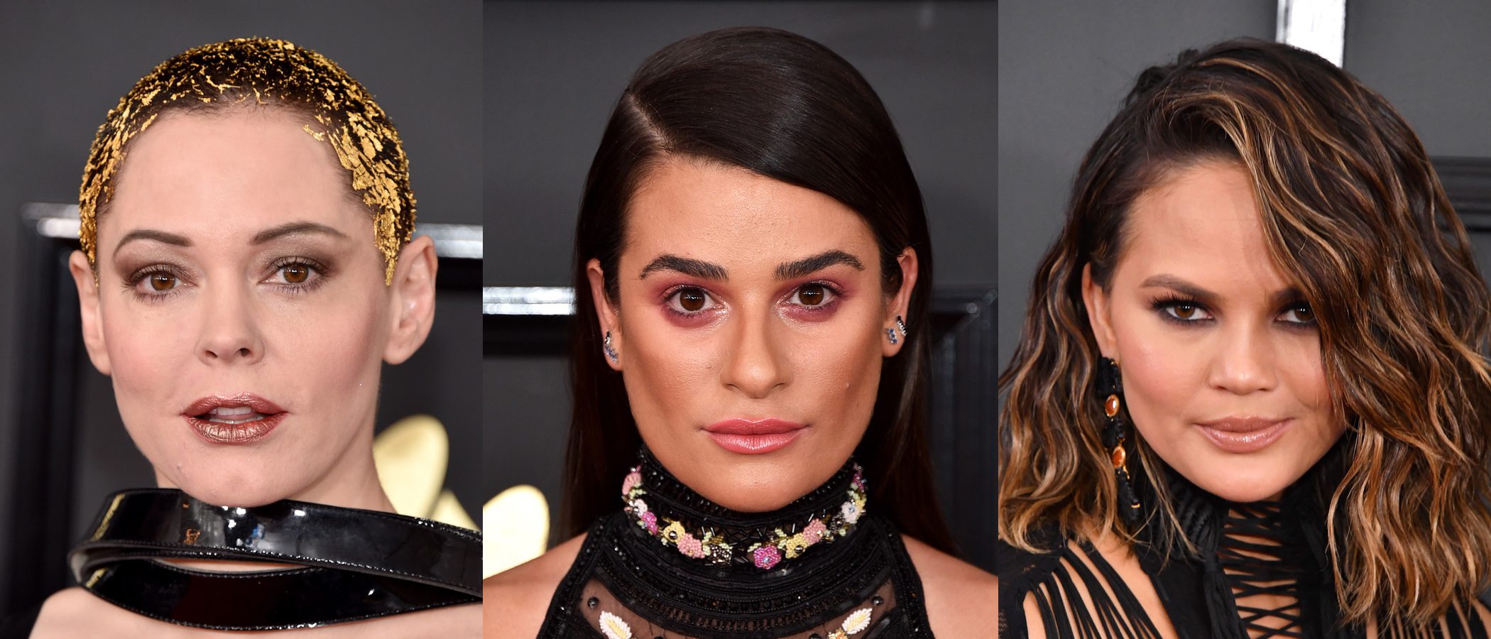 Rose McGowan, Lea Michele y Chrissy Teigen, entre los peores beauty looks de los Grammy 2017
