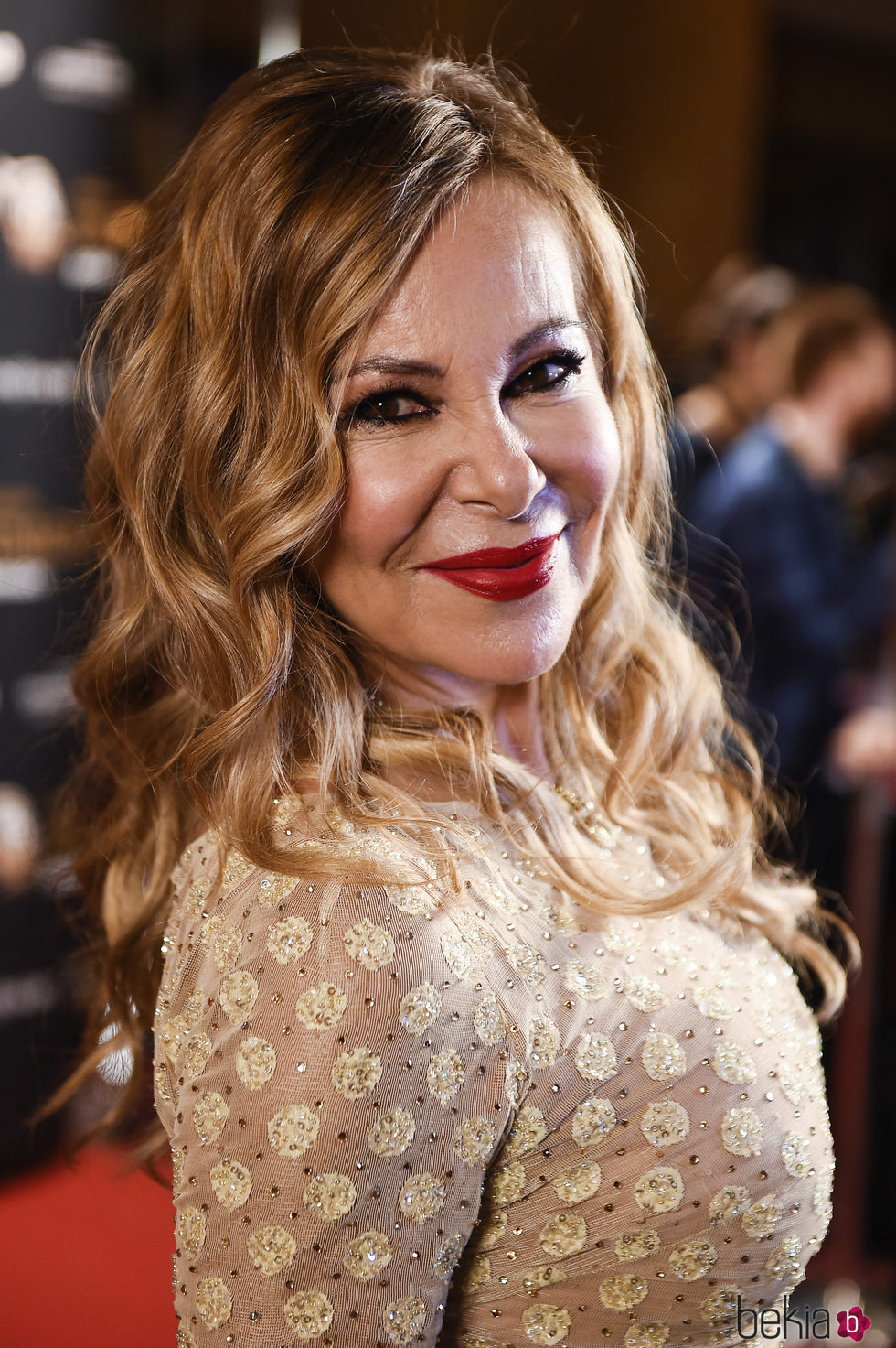 Ana Obregón luce una melena rubia y ondulada durante los Premios Iris