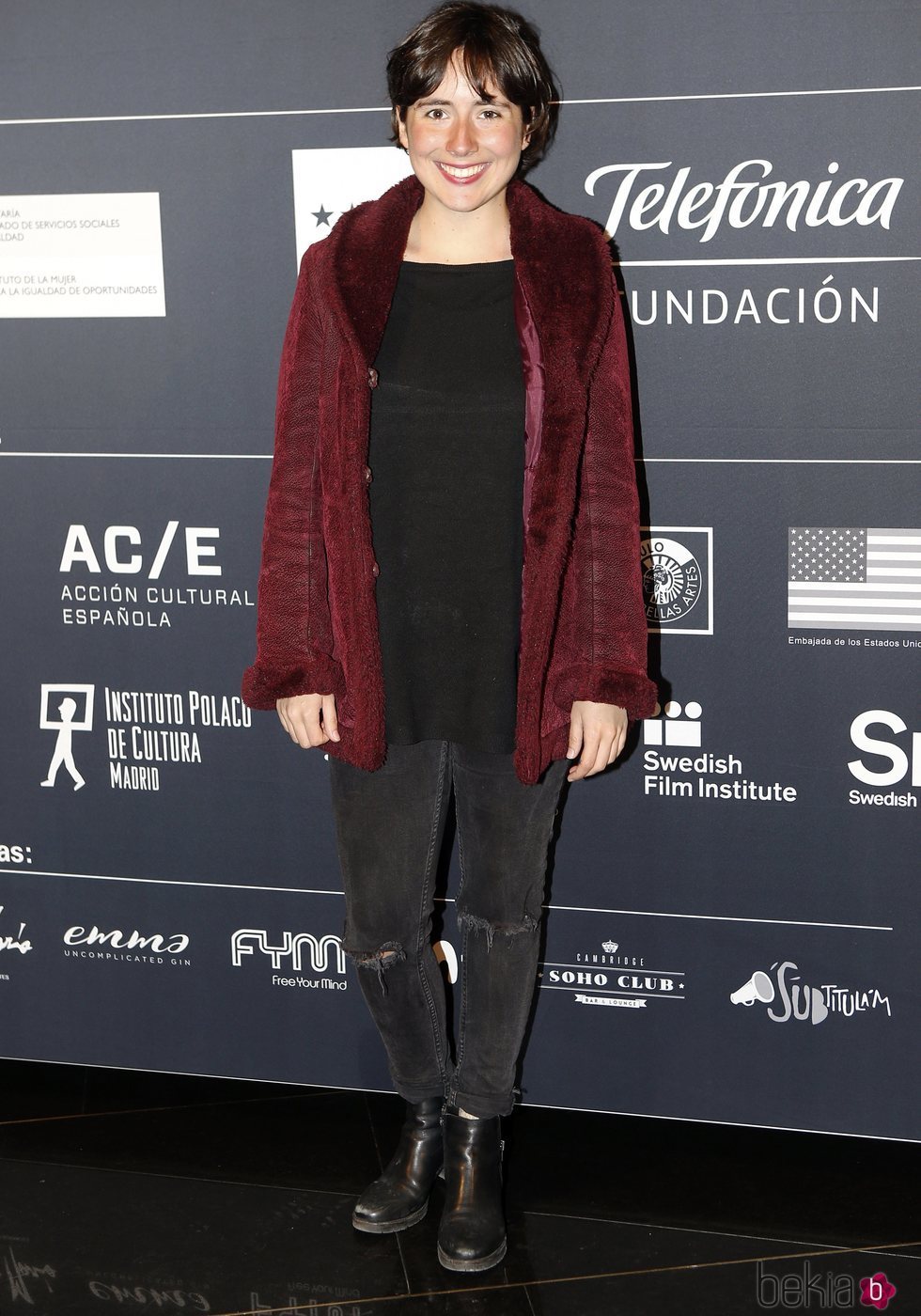 Macarena Sanz con el pelo corto y sin maquillar en la inauguración del festival de cine por Mujeres en Madrid