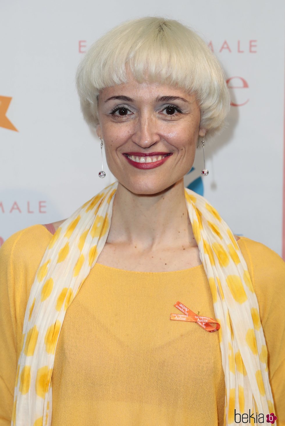 Laura Pamplona ocn el pelo corto en un evento contra el cáncer de piel 2018