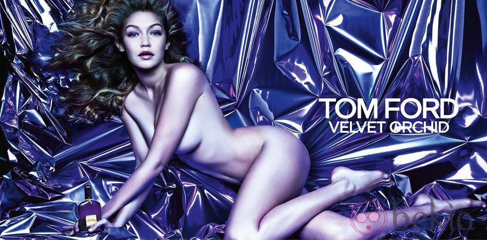 Gigi Hadid posa para la campaña del perfume de Tom Ford