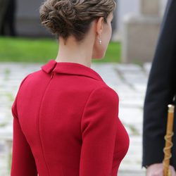 La Reina Letizia con un moño bajo postizo en la entrega del Premio Cervantes 2014