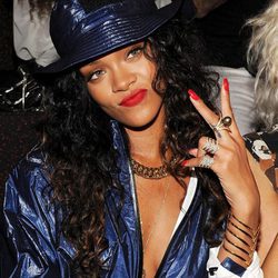 Rihanna en el desfile de Alexander Wang Fashion how en 2014