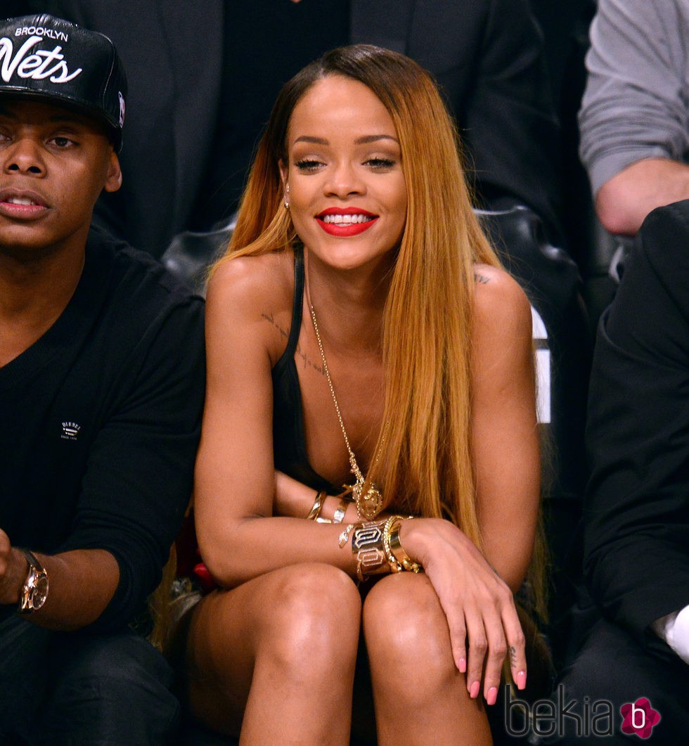 Rihanna en el partido The Chicago Bulls Vs Brooklyn Nets en 2013