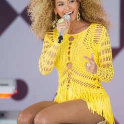 Beyoncé actuando en 'Good Morning America'